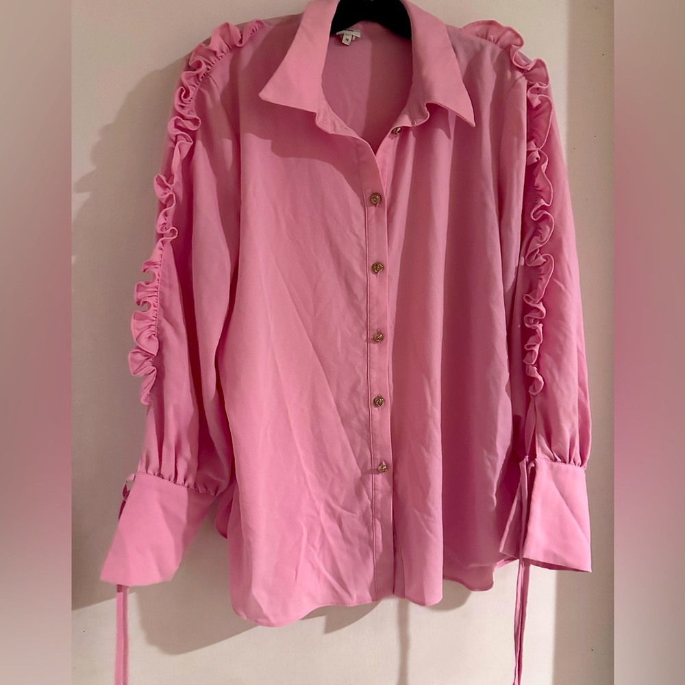 River island pink blouse